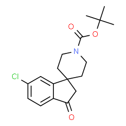 ChemSpider 2D Image | tert-butyl 6-chloro-3-oxo-2,3-dihydrospiro[indene-1,4'-piperidine]-1'-carboxylate | C18H22ClNO3