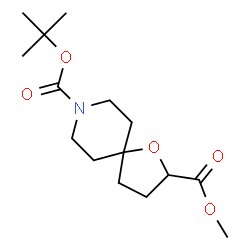 ChemSpider 2D Image | 8-tert-Butyl 2-methyl 1-oxa-8-azaspiro-[4.5]decane-2,8-dicarboxylate | C15H25NO5