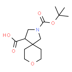 ChemSpider 2D Image | 2-(tert-butoxycarbonyl)-8-oxa-2-azaspiro[4.5]decane-4-carboxylic acid | C14H23NO5