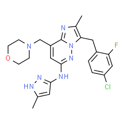 ChemSpider 2D Image | Gandotinib | C23H25ClFN7O