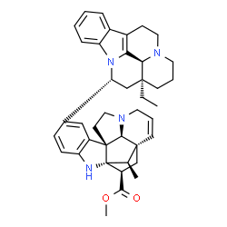 ChemSpider 2D Image | Methyl (3alpha,5alpha,12beta,20R)-15-[(3alpha,14alpha,16alpha)-14,15-dihydroeburnamenin-14-yl]-6,7-didehydro-2,20-cycloaspidospermidine-3-carboxylate | C40H46N4O2