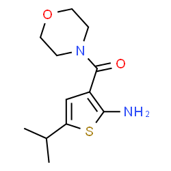 ChemSpider 2D Image | 5-ISOPROPYL-3-(MORPHOLINE-4-CARBONYL)THIOPHEN-2-AMINE | C12H18N2O2S