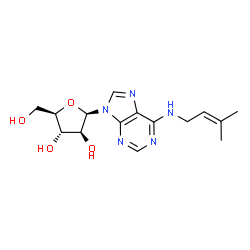 ChemSpider 2D Image | 9-(beta-D-Arabinofuranosyl)-N-(3-methyl-2-buten-1-yl)-9H-purin-6-amine | C15H21N5O4