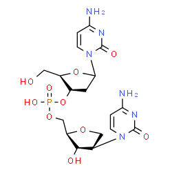 ChemSpider 2D Image | (2R)-5-(4-Amino-2-oxo-1(2H)-pyrimidinyl)-2-(hydroxymethyl)tetrahydro-3-furanyl [(2R)-4-(4-amino-2-oxo-1(2H)-pyrimidinyl)-3-hydroxytetrahydro-2-furanyl]methyl hydrogen phosphate | C18H25N6O10P