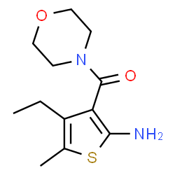 ChemSpider 2D Image | 4-ETHYL-5-METHYL-3-(MORPHOLINE-4-CARBONYL)THIOPHEN-2-AMINE | C12H18N2O2S