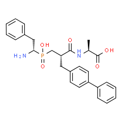ChemSpider 2D Image | N-[(2S)-3-{[(1S)-1-Amino-2-phenylethyl](hydroxy)phosphoryl}-2-(4-biphenylylmethyl)propanoyl]-L-alanine | C27H31N2O5P