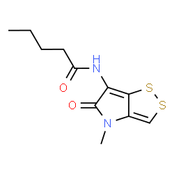 ChemSpider 2D Image | N-(4-Methyl-5-oxo-4,5-dihydro[1,2]dithiolo[4,3-b]pyrrol-6-yl)pentanamide | C11H14N2O2S2