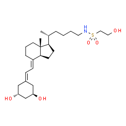 ChemSpider 2D Image | N-{(5R)-5-[(1R,3R,7E,17beta)-1,3-Dihydroxy-9,10-secoestra-5,7-dien-17-yl]hexyl}-2-hydroxyethanesulfonamide | C26H45NO5S