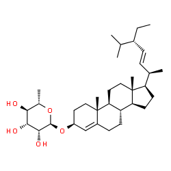 ChemSpider 2D Image | (3beta,22E)-Stigmasta-4,22-dien-3-yl 6-deoxy-alpha-L-mannopyranoside | C35H58O5