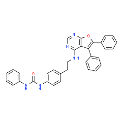 ChemSpider 2D Image | 1-(4-{2-[(5,6-Diphenylfuro[2,3-d]pyrimidin-4-yl)amino]ethyl}phenyl)-3-phenylurea | C33H27N5O2