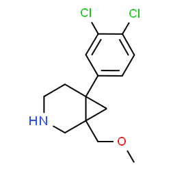 ChemSpider 2D Image | 6-(3,4-Dichlorophenyl)-1-(methoxymethyl)-3-azabicyclo[4.1.0]heptane | C14H17Cl2NO