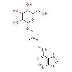 ChemSpider 2D Image | 2-Methyl-4-(7H-purin-6-ylamino)-2-buten-1-yl hexopyranoside | C16H23N5O6