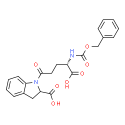 ChemSpider 2D Image | 1-[(4S)-4-{[(Benzyloxy)carbonyl]amino}-4-carboxybutanoyl]-2-indolinecarboxylic acid | C22H22N2O7