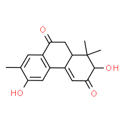 ChemSpider 2D Image | 2,6-Dihydroxy-1,1,7-trimethyl-1,2,10,10a-tetrahydro-3,9-phenanthrenedione | C17H18O4
