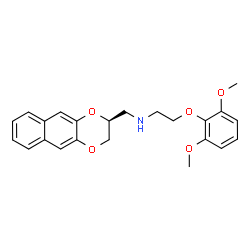 ChemSpider 2D Image | N-[(2S)-2,3-Dihydronaphtho[2,3-b][1,4]dioxin-2-ylmethyl]-2-(2,6-dimethoxyphenoxy)ethanamine | C23H25NO5