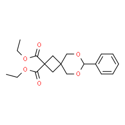 ChemSpider 2D Image | Diethyl 7-phenyl-6,8-dioxaspiro[3.5]nonane-2,2-dicarboxylate | C19H24O6