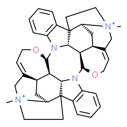 ChemSpider 2D Image | (9R,16S,18R,19R,20S,29R,36S,38R,39R,40S)-15,35-Dimethyl-10,30-dioxa-8,28-diaza-15,35-diazoniatridecacyclo[33.5.2.2~15,21~.0~1,36~.0~2,7~.0~8,40~.0~9,19~.0~13,18~.0~16,21~.0~20,28~.0~22,27~.0~29,39~.0~
33,38~]tetratetraconta-2,4,6,12,22,24,26,32-octaene | C40H46N4O2
