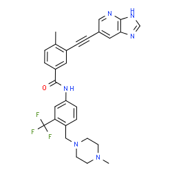 ChemSpider 2D Image | 3-(1H-Imidazo[4,5-b]pyridin-6-ylethynyl)-4-methyl-N-{4-[(4-methyl-1-piperazinyl)methyl]-3-(trifluoromethyl)phenyl}benzamide | C29H27F3N6O