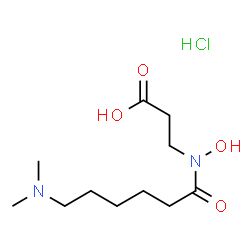 ChemSpider 2D Image | N-[6-(Dimethylamino)hexanoyl]-N-hydroxy-beta-alanine hydrochloride (1:1) | C11H23ClN2O4
