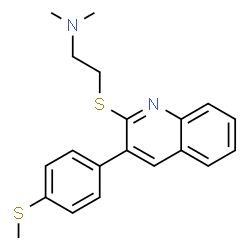 ChemSpider 2D Image | N,N-Dimethyl-2-({3-[4-(methylsulfanyl)phenyl]-2-quinolinyl}sulfanyl)ethanamine | C20H22N2S2
