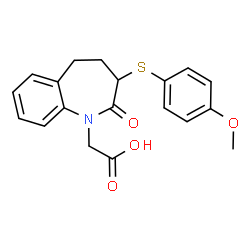 ChemSpider 2D Image | {3-[(4-Methoxyphenyl)sulfanyl]-2-oxo-2,3,4,5-tetrahydro-1H-1-benzazepin-1-yl}acetic acid | C19H19NO4S