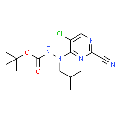 ChemSpider 2D Image | 2-Methyl-2-propanyl 2-(5-chloro-2-cyano-4-pyrimidinyl)-2-isobutylhydrazinecarboxylate | C14H20ClN5O2