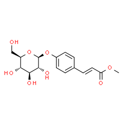 ChemSpider 2D Image | Methyl (2E)-3-[4-(beta-D-glucopyranosyloxy)phenyl]acrylate | C16H20O8