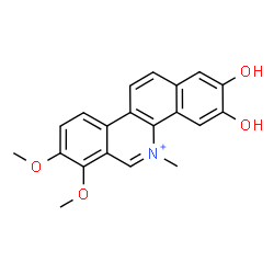 ChemSpider 2D Image | 2,3-Dihydroxy-7,8-dimethoxy-5-methylbenzo[c]phenanthridinium | C20H18NO4