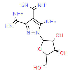 ChemSpider 2D Image | 5-Amino-1-(L-glycero-pentofuranosyl)-1H-pyrazole-3,4-dicarboximidamide | C10H17N7O4