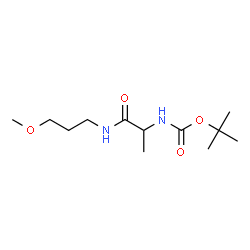 ChemSpider 2D Image | N-(3-Methoxypropyl)-N~2~-{[(2-methyl-2-propanyl)oxy]carbonyl}alaninamide | C12H24N2O4