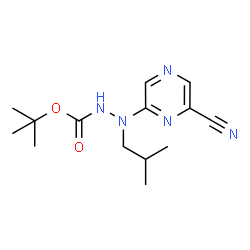 ChemSpider 2D Image | 2-Methyl-2-propanyl 2-(6-cyano-2-pyrazinyl)-2-isobutylhydrazinecarboxylate | C14H21N5O2