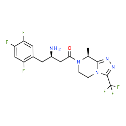 ChemSpider 2D Image | (3R)-3-Amino-1-[(8S)-8-methyl-3-(trifluoromethyl)-5,6-dihydro[1,2,4]triazolo[4,3-a]pyrazin-7(8H)-yl]-4-(2,4,5-trifluorophenyl)-1-butanone | C17H17F6N5O