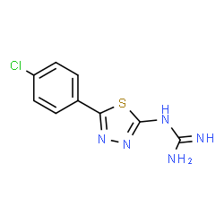 ChemSpider 2D Image | 1-[5-(4-Chlorophenyl)-1,3,4-thiadiazol-2-yl]guanidine | C9H8ClN5S