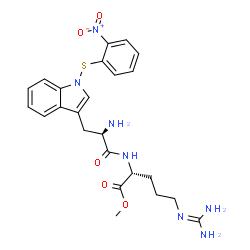 ChemSpider 2D Image | Methyl 1-[(2-nitrophenyl)sulfanyl]-D-tryptophyl-D-argininate | C24H29N7O5S