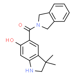 ChemSpider 2D Image | 1,3-Dihydroisoindol-2-Yl-(6-Hydroxy-3,3-Dimethyl-1,2-Dihydroindol-5-Yl)methanone | C19H20N2O2