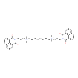 ChemSpider 2D Image | N,N'-Bis[3-(1,3-dioxo-1H-benzo[de]isoquinolin-2(3H)-yl)propyl]-N,N,N',N'-tetramethyl-1,8-octanediaminium | C42H52N4O4