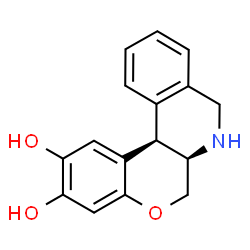 ChemSpider 2D Image | (6aR,12bR)-6a,7,8,12b-Tetrahydro-6H-chromeno[3,4-c]isoquinoline-2,3-diol | C16H15NO3