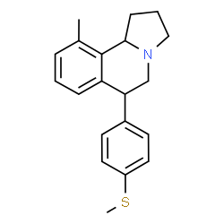 ChemSpider 2D Image | 10-Methyl-6-[4-(methylsulfanyl)phenyl]-1,2,3,5,6,10b-hexahydropyrrolo[2,1-a]isoquinoline | C20H23NS