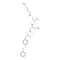 ChemSpider 2D Image | 2-({2-[2-({1-[4-(Benzyloxy)phenyl]-3-hydroxy-2-propanyl}amino)-2-oxoethyl]-4-pentenoyl}amino)-3-methylbutyl 6-heptenoate | C35H48N2O6