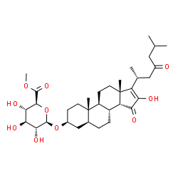 ChemSpider 2D Image | (3beta,5alpha,14beta)-16-Hydroxy-15,23-dioxocholest-16-en-3-yl methyl beta-D-glucopyranosiduronate | C34H52O10