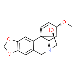 ChemSpider 2D Image | (3alpha,11R,13beta)-3-Methoxy-1,2-didehydrocrinan-11-ol | C17H19NO4