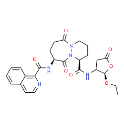 ChemSpider 2D Image | (1S,9S)-N-[(2R)-2-Ethoxy-5-oxotetrahydro-3-furanyl]-9-[(1-isoquinolinylcarbonyl)amino]-6,10-dioxooctahydro-6H-pyridazino[1,2-a][1,2]diazepine-1-carboxamide | C26H29N5O7