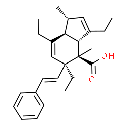 ChemSpider 2D Image | (1R,3aR,4R,5S,7aS)-3,5,7-Triethyl-1,4-dimethyl-5-[(E)-2-phenylvinyl]-3a,4,5,7a-tetrahydro-1H-indene-4-carboxylic acid | C26H34O2