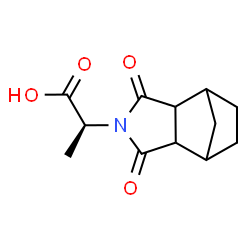 ChemSpider 2D Image | (2S)-2-(3,5-Dioxo-4-azatricyclo[5.2.1.0~2,6~]dec-4-yl)propanoic acid | C12H15NO4