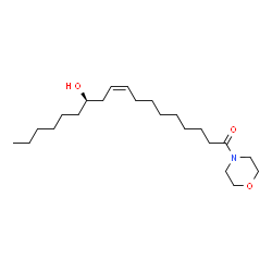 ChemSpider 2D Image | (9Z,12R)-12-Hydroxy-1-(4-morpholinyl)-9-octadecen-1-one | C22H41NO3