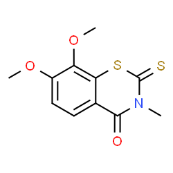 ChemSpider 2D Image | 7,8-Dimethoxy-3-methyl-2-thioxo-2,3-dihydro-4H-1,3-benzothiazin-4-one | C11H11NO3S2