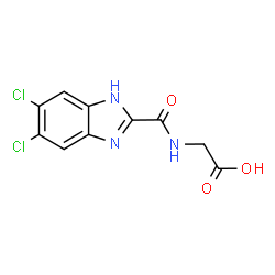 ChemSpider 2D Image | N-[(5,6-Dichloro-1H-benzimidazol-2-yl)carbonyl]glycine | C10H7Cl2N3O3