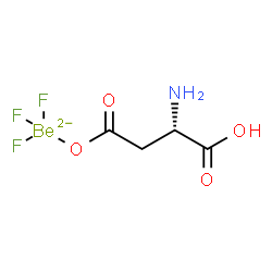ChemSpider 2D Image | [(3S)-3-amino-3-carboxy-propanoyl]oxy-trifluoro-beryllium(2-) | C4H6BeF3NO4
