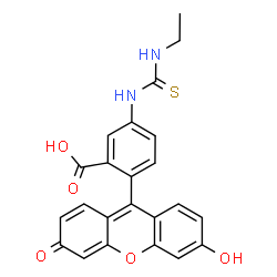 ChemSpider 2D Image | 5-[(Ethylcarbamothioyl)amino]-2-(6-hydroxy-3-oxo-3H-xanthen-9-yl)benzoic acid | C23H18N2O5S