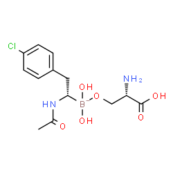 ChemSpider 2D Image | [(1S)-1-Acetamido-2-(4-chlorophenyl)ethyl](dihydroxy)(L-serinato-kappaO~3~)borate(1-) | C13H19BClN2O6